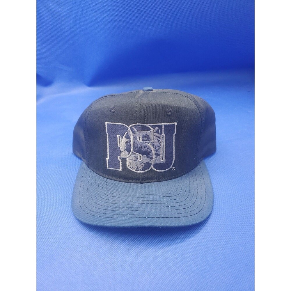 Vtg Penn State PSU Snapback Hat Logo Blue Black Made In USA Nittany Lion We Are